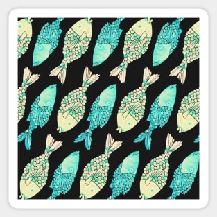 indonesian fish turquoise cream Sticker